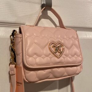 BNWT JUICY COUTURE Heart Quilted Crossbody in Pink Blush